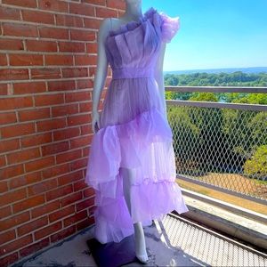 Tulle High-Low Asymmetrical Dress - Purple (Size 4)